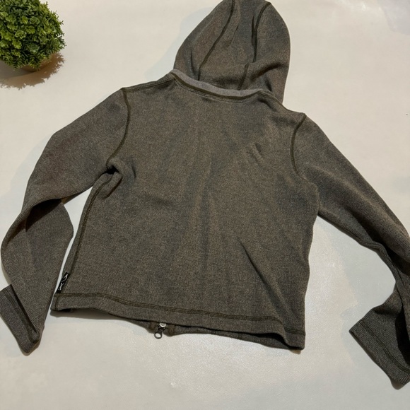 Armani Exchange Y2K Olive Green Ribbed Hooded Full Zip Jacket Women’s Size Small - Picture 4 of 4